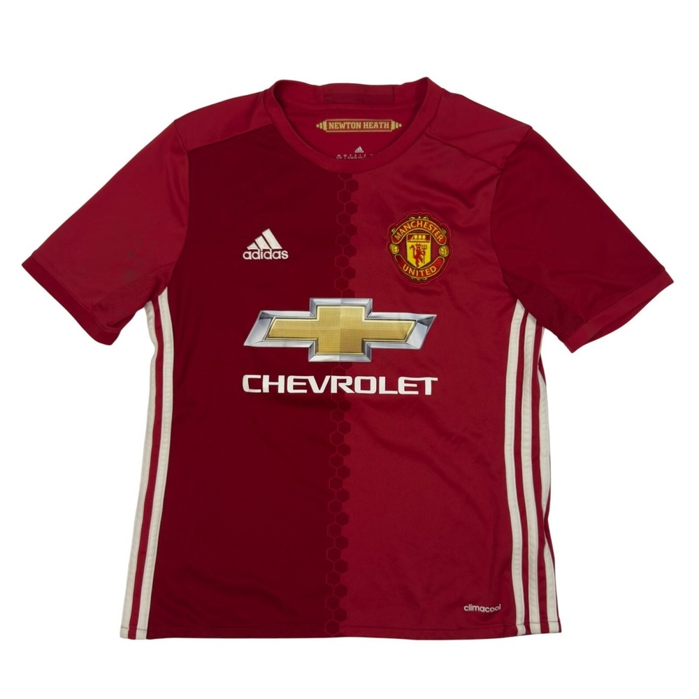 Adidas Manchester United 2016-17 Home Jersey Youth Size L Soccer Football Red‎